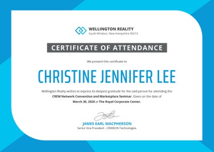 Free Attendance Certificate Templates 