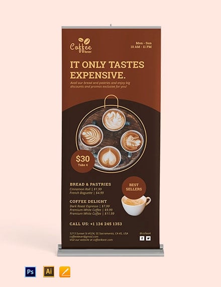 Cafe Roll up banner template
