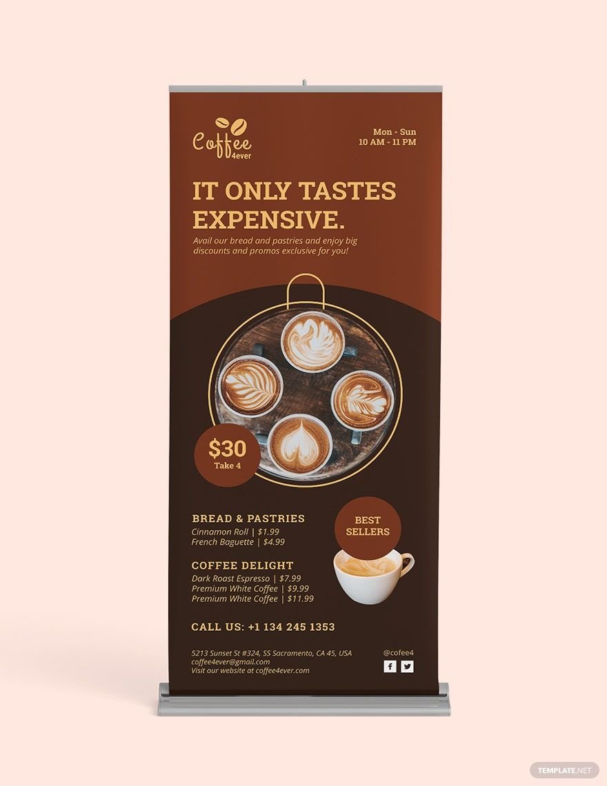 Cafe Roll Up Banner Template