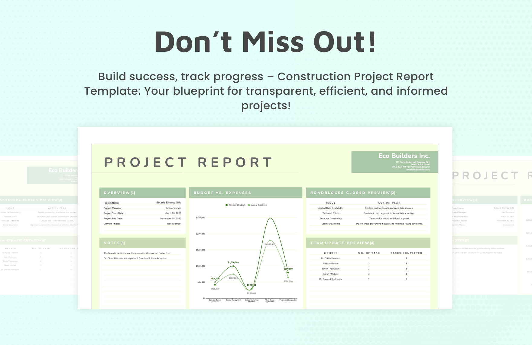 Construction Project Report Template
