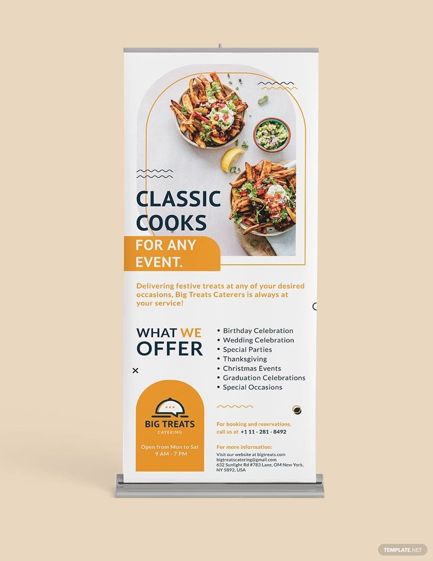 Catering Service Roll Up Banner Template