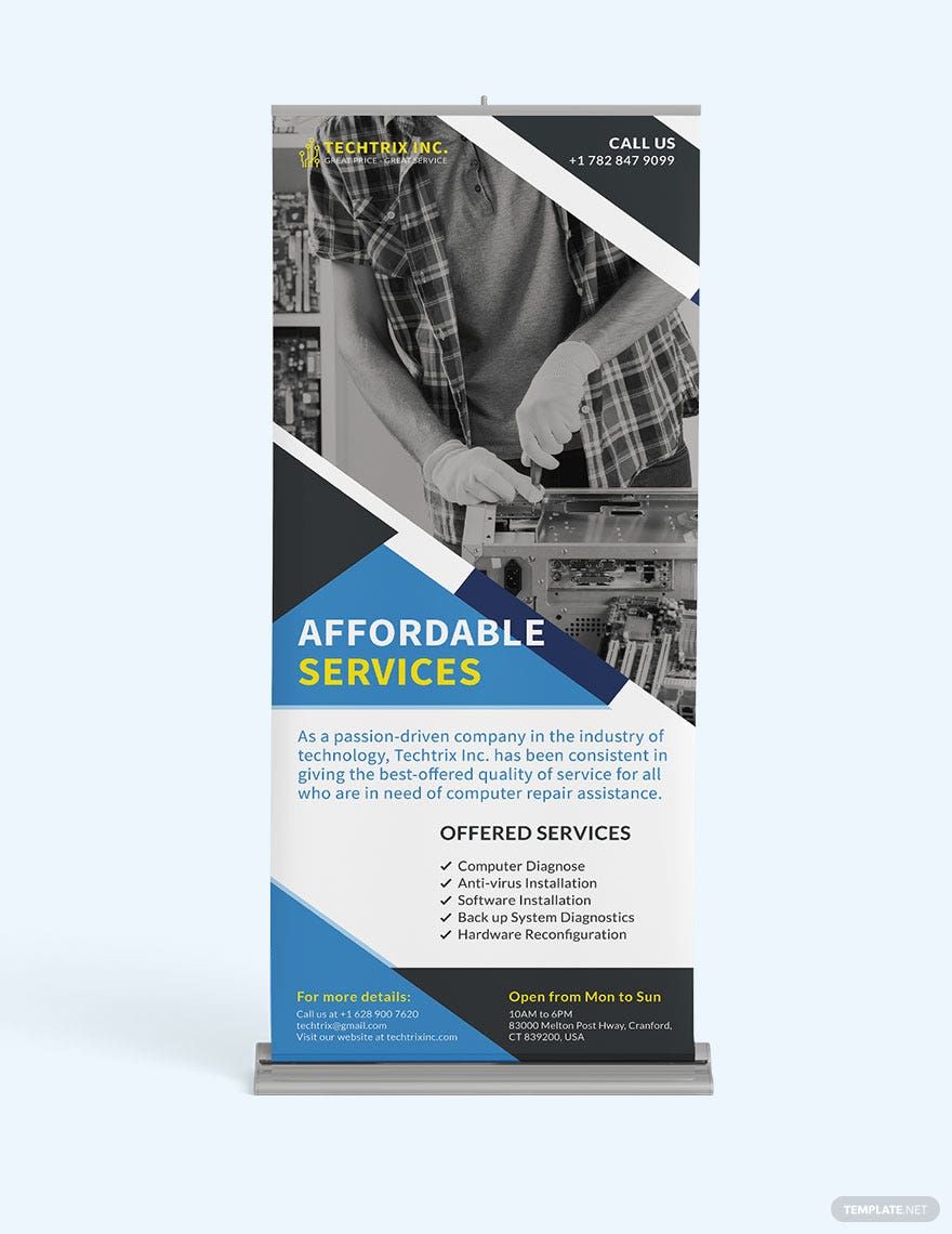 Pull up banner template pdf