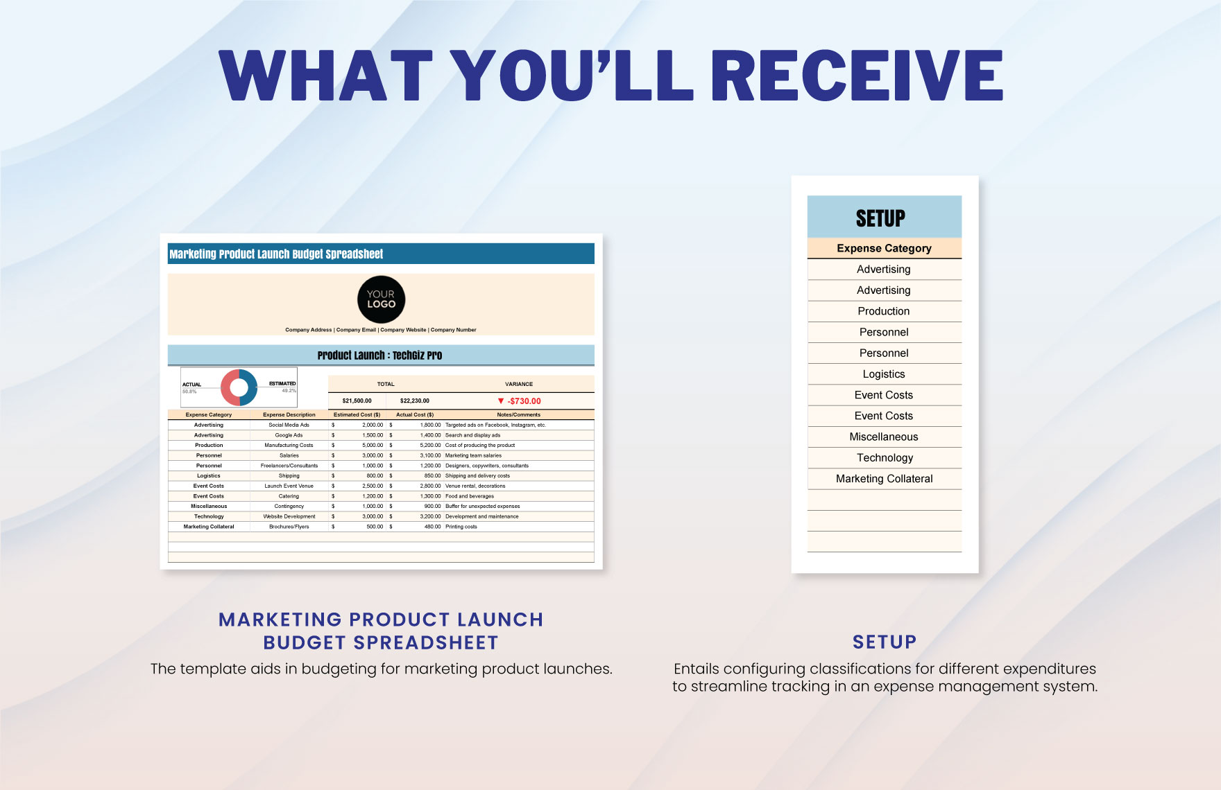 Marketing Product Launch Budget Spreadsheet Template in MS Excel
