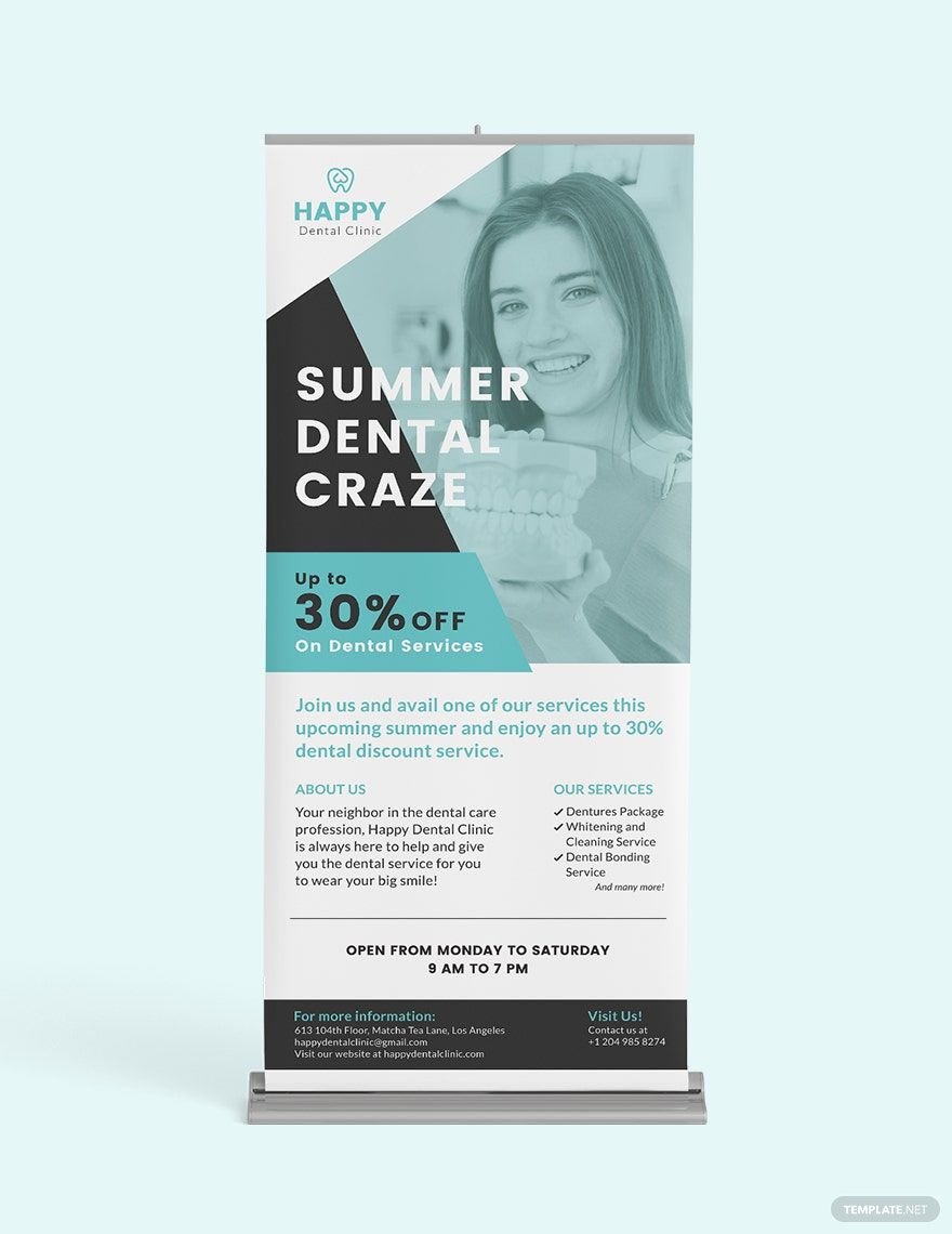 Dental Clinic Roll Up Banner Template