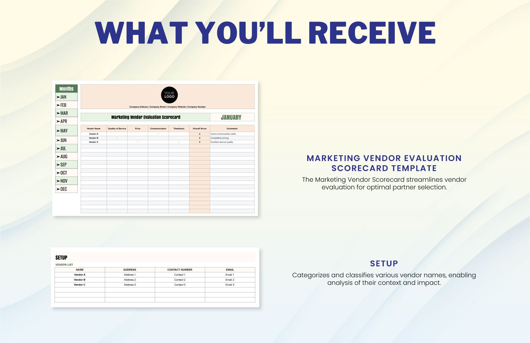 Marketing Vendor Evaluation Scorecard Template