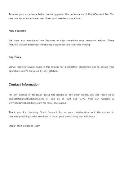 Free Saas Release Note Template to Edit Online