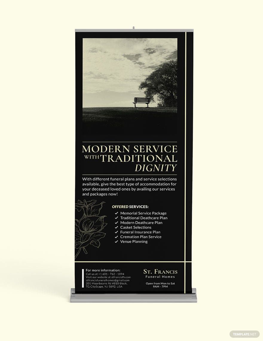 Funeral Services Roll Up Banner Template