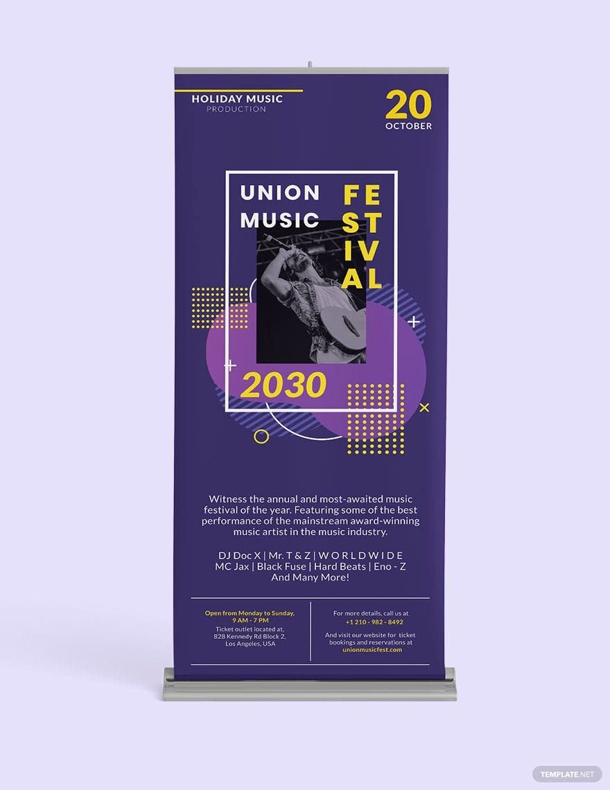 Music Party Roll Up Banner Template
