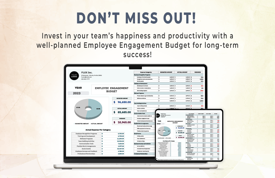 Employee Engagement Budget Template