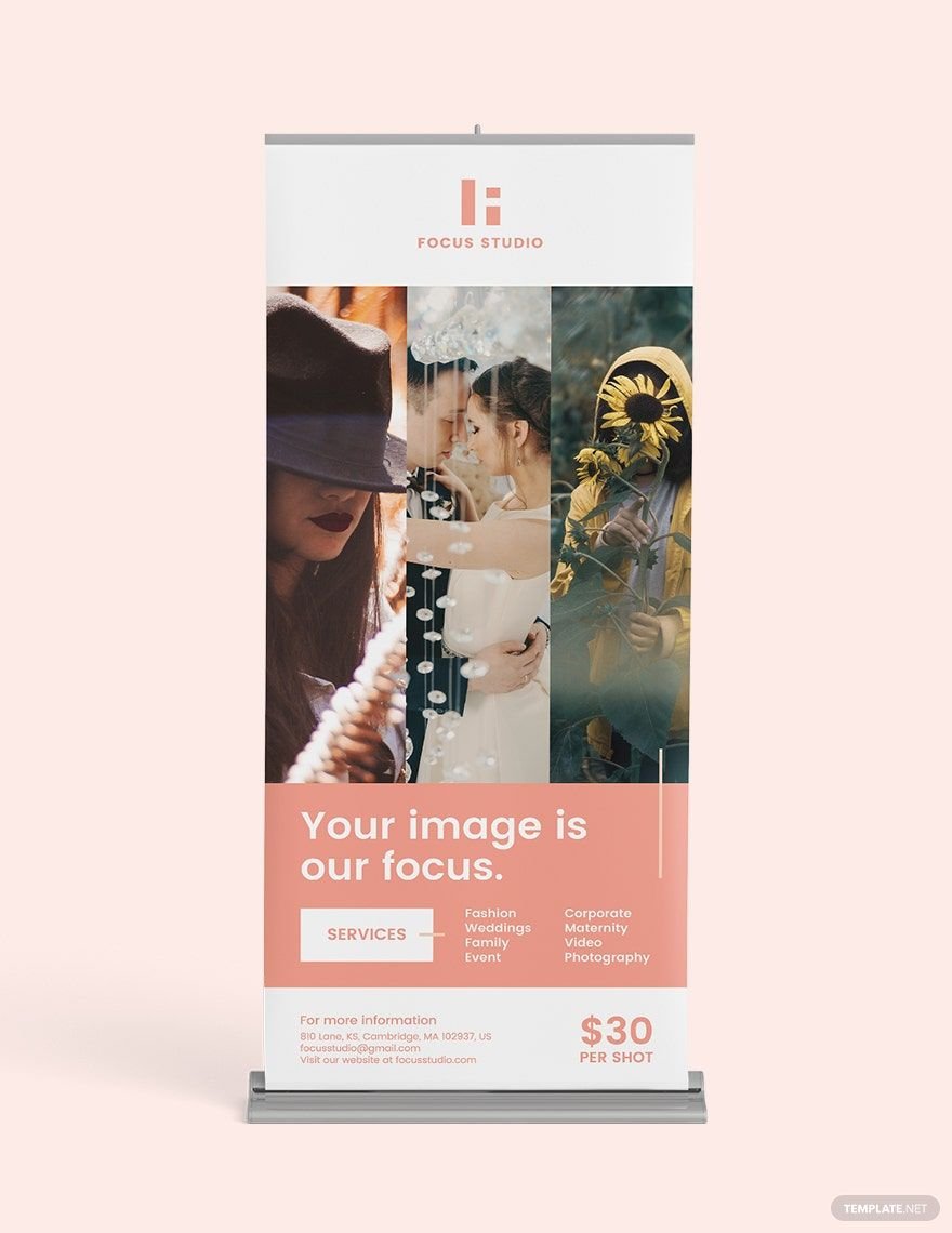 Free Modern Photography Roll Up Banner Template