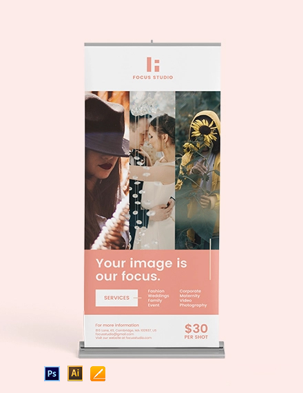 Free Photography Roll Up Banner Template Psd