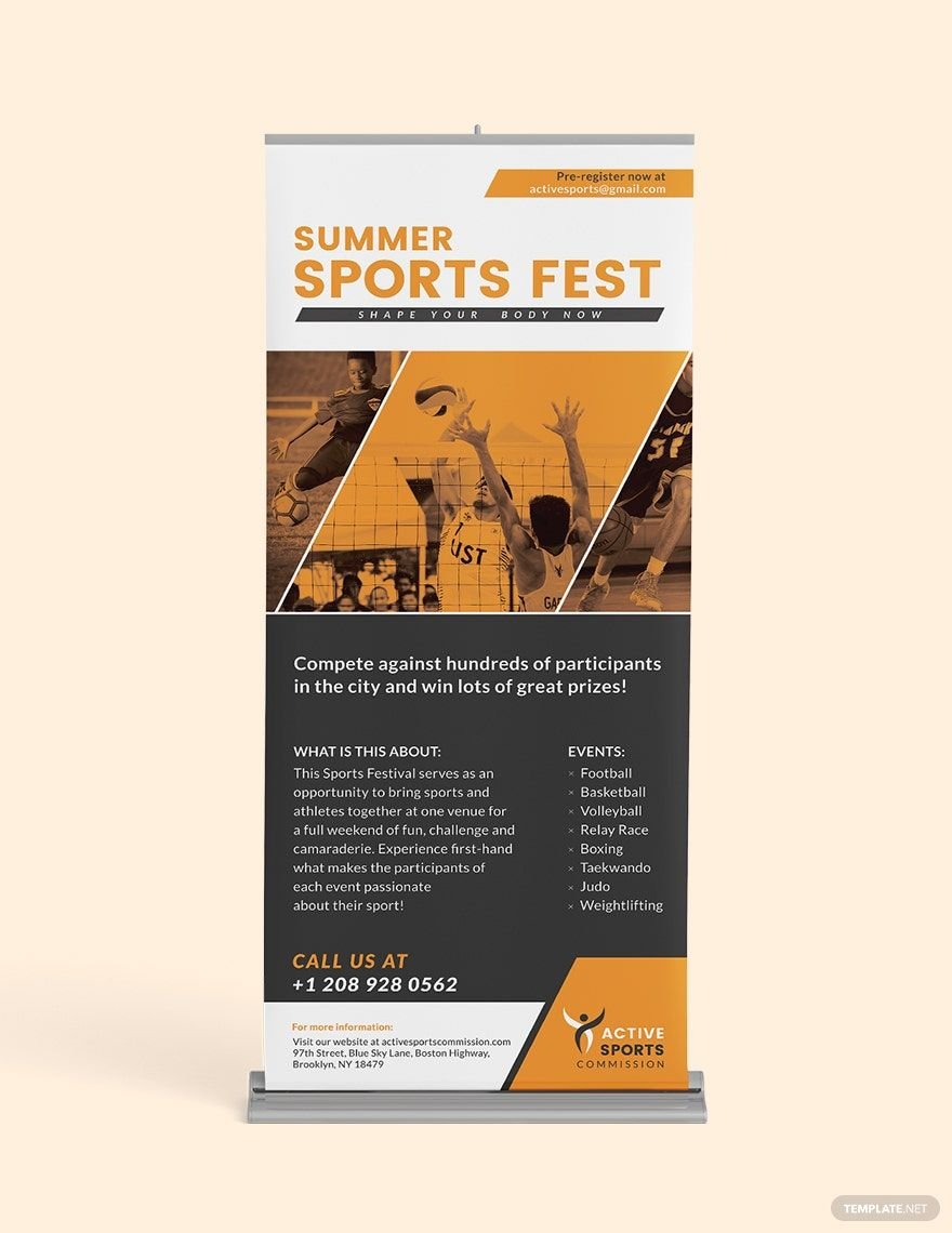 Sports Roll Up Banner Template