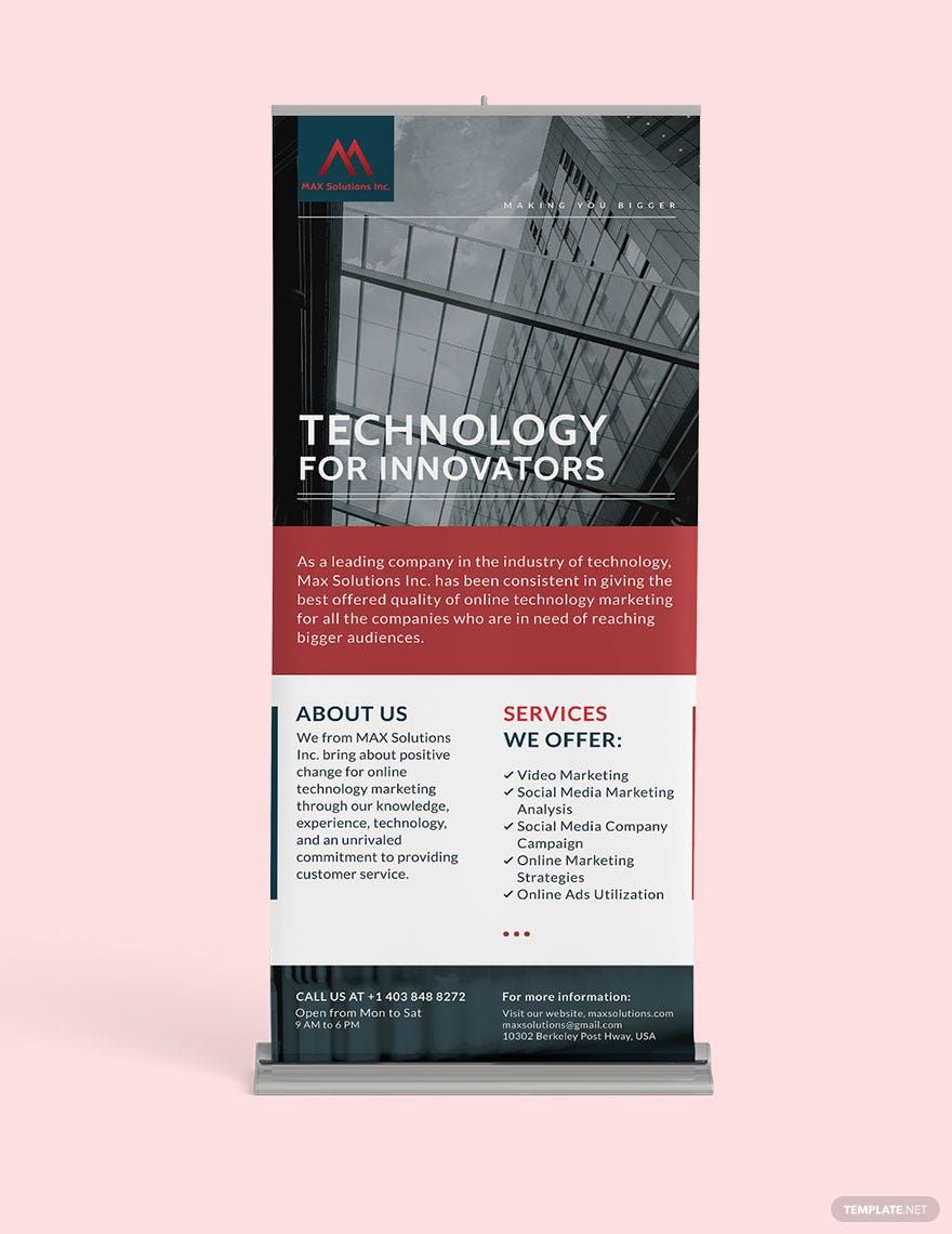 Free Technology Roll Up Banner Template