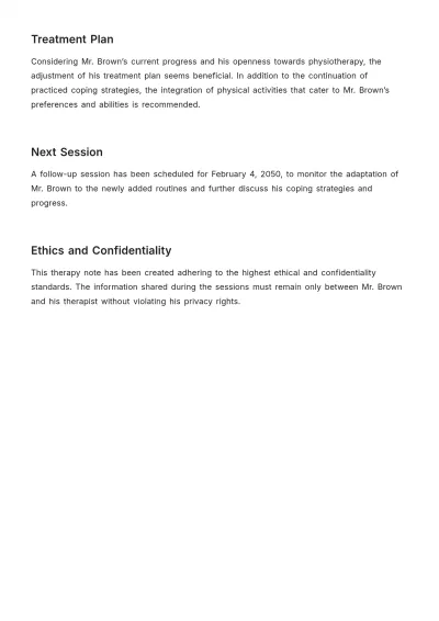 Free Therapy Client Note Template to Edit Online