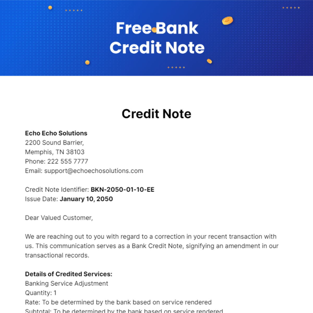 FREE Credit Note Templates Examples Edit Online Download 