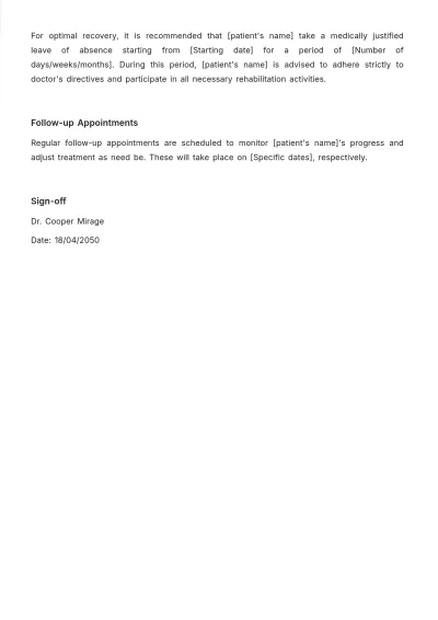 Free Clinic Sick Note Template to Edit Online