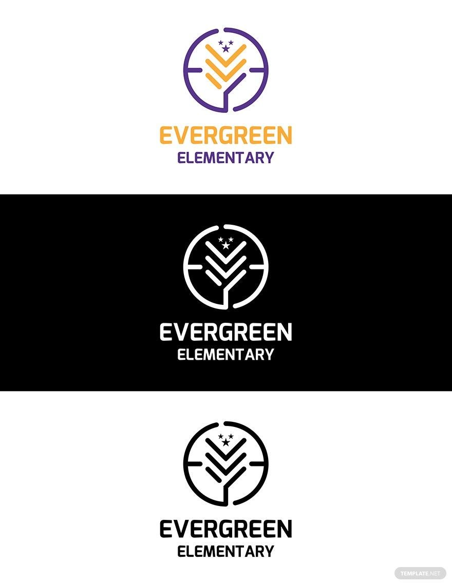Evergreen Elementary Logo Template
