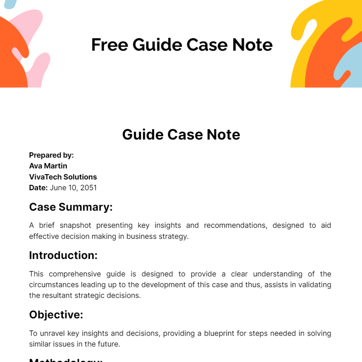 Guide Case Note Template