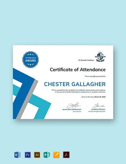 10+ FREE Attendance Certificate Templates - Word (DOC ...