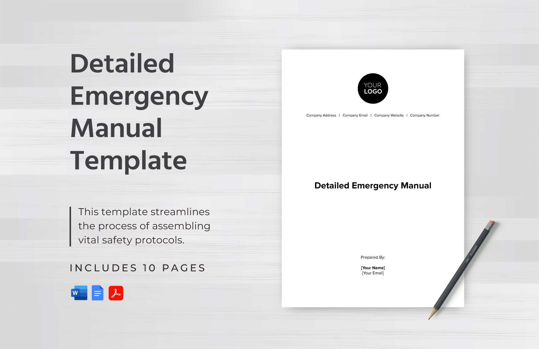 Detailed Emergency Manual Template in Word, Google Docs, PDF