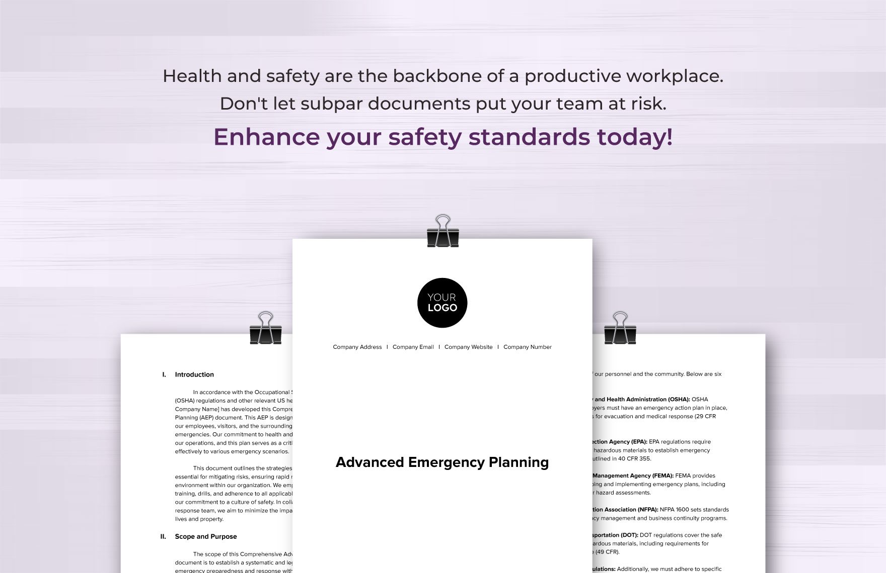 Advanced Emergency Planning Template