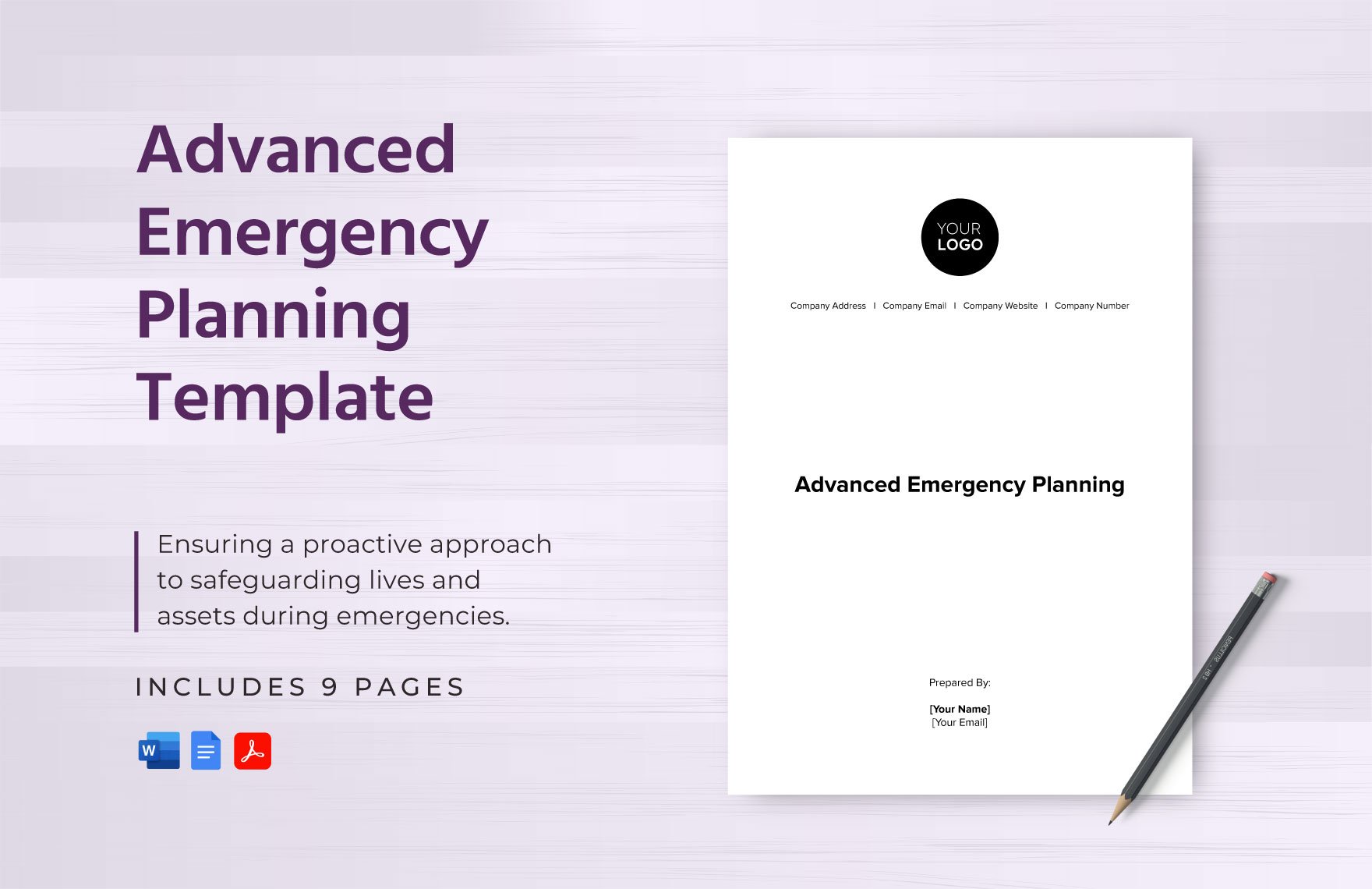 Advanced Emergency Planning Template in Word, Google Docs, PDF