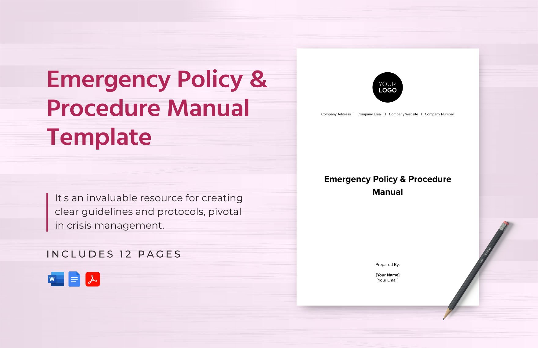 Emergency Policy & Procedure Manual Template in Word, Google Docs, PDF