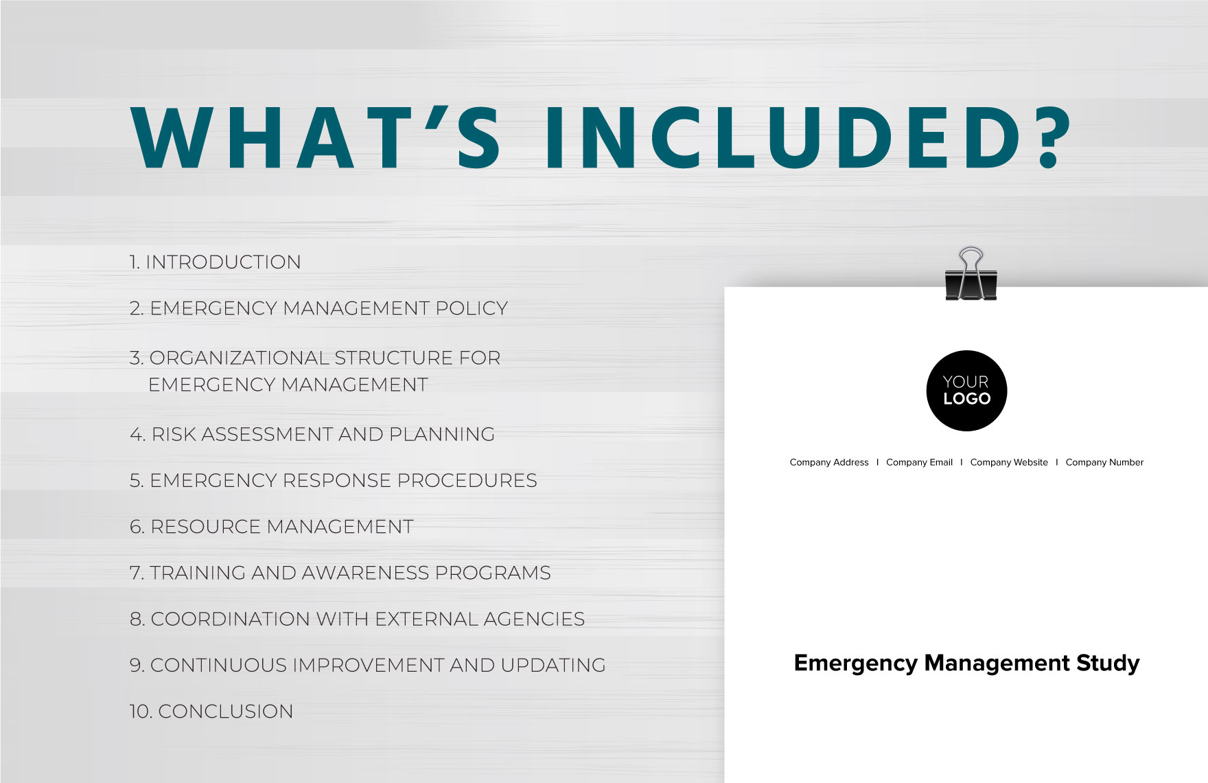 Emergency Management Study Template