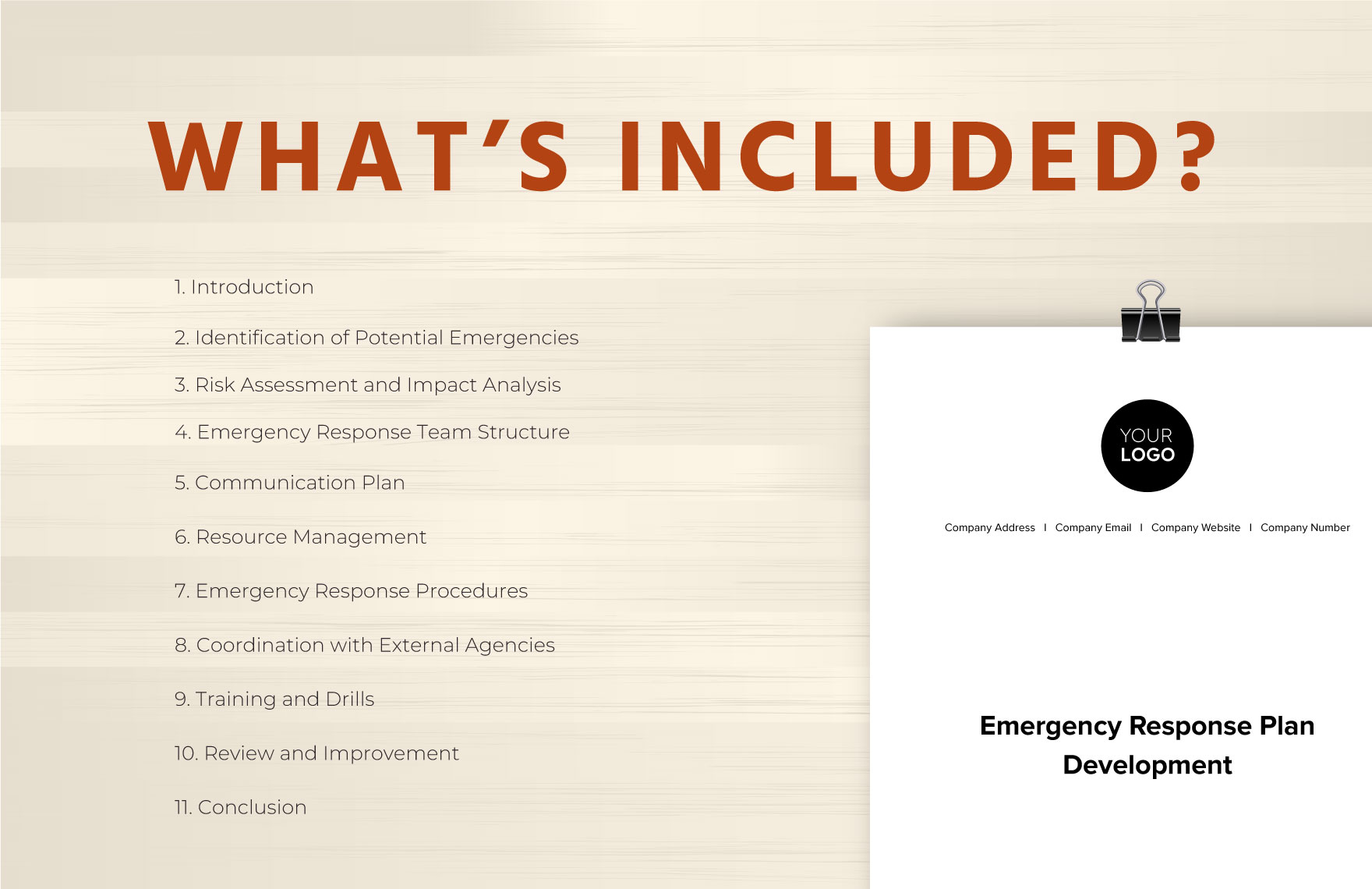 Emergency Response Plan Development Template