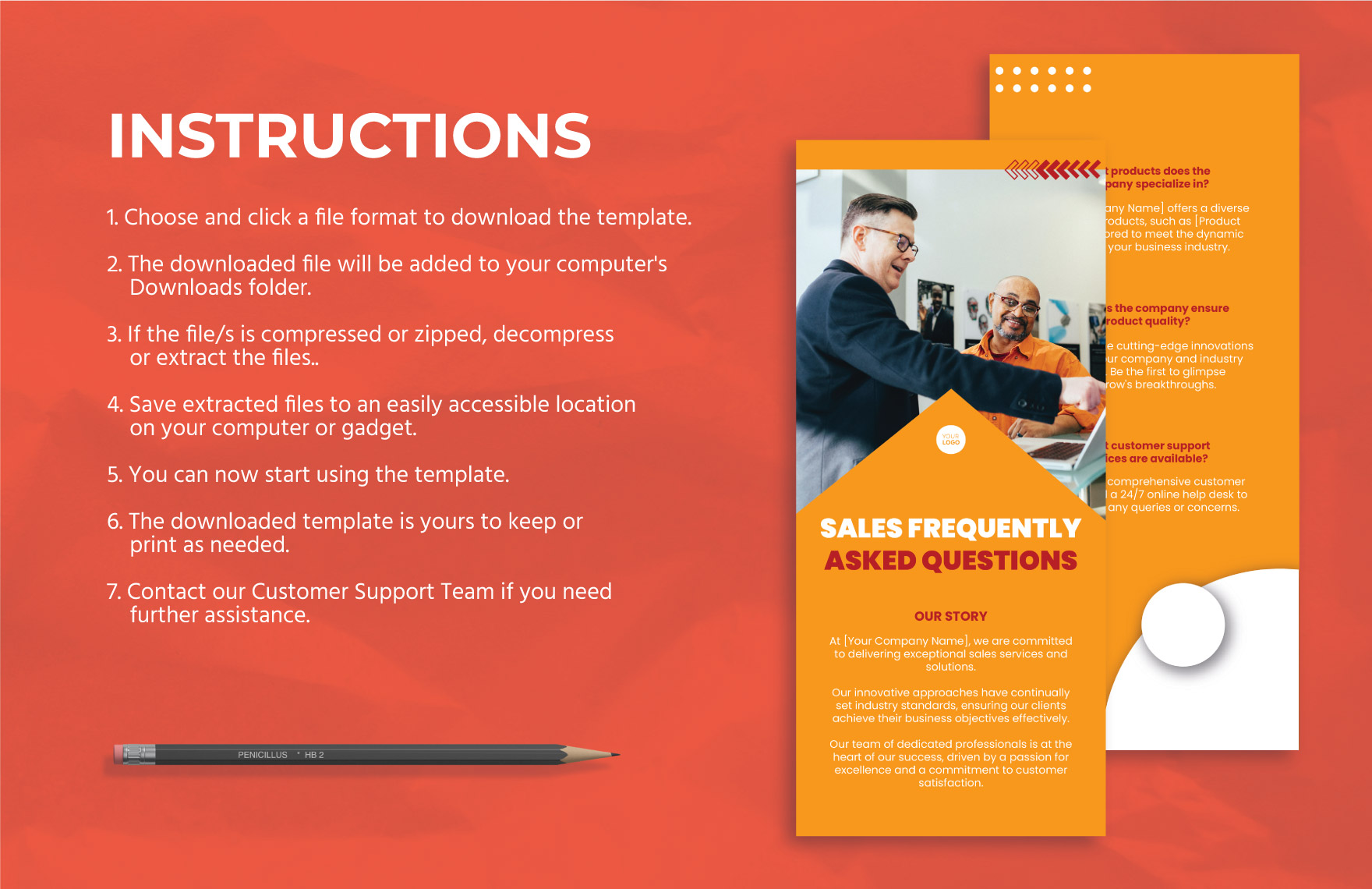 Sales Frequently Asked Questions Rack Card Template
