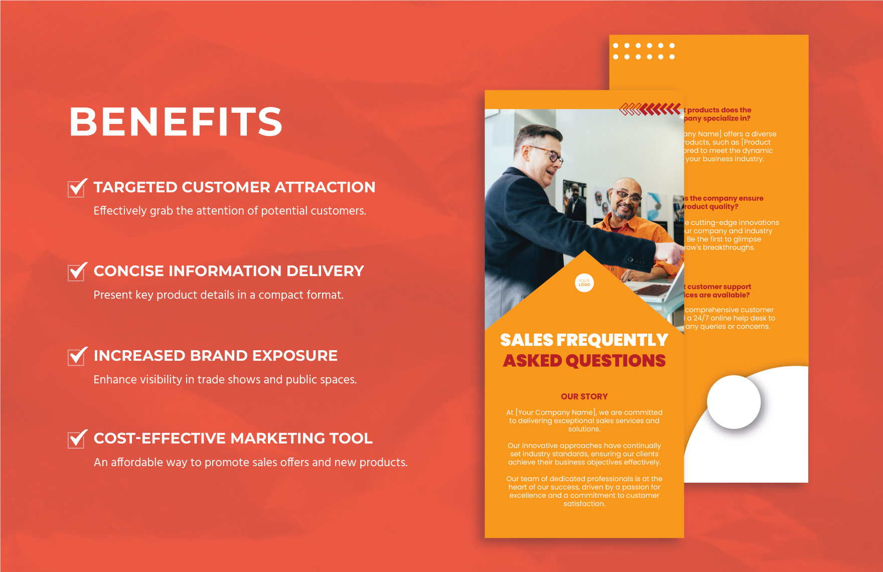 Sales Frequently Asked Questions Rack Card Template