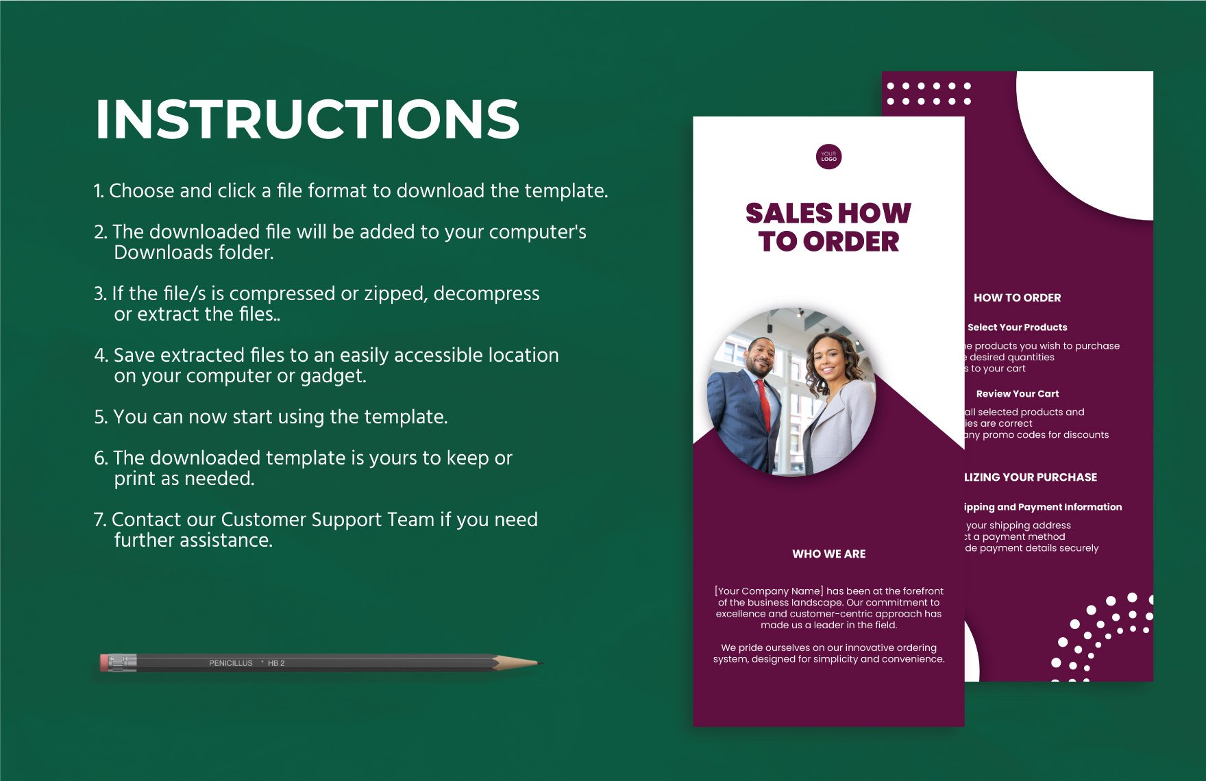 Sales How to Order Rack Card Template