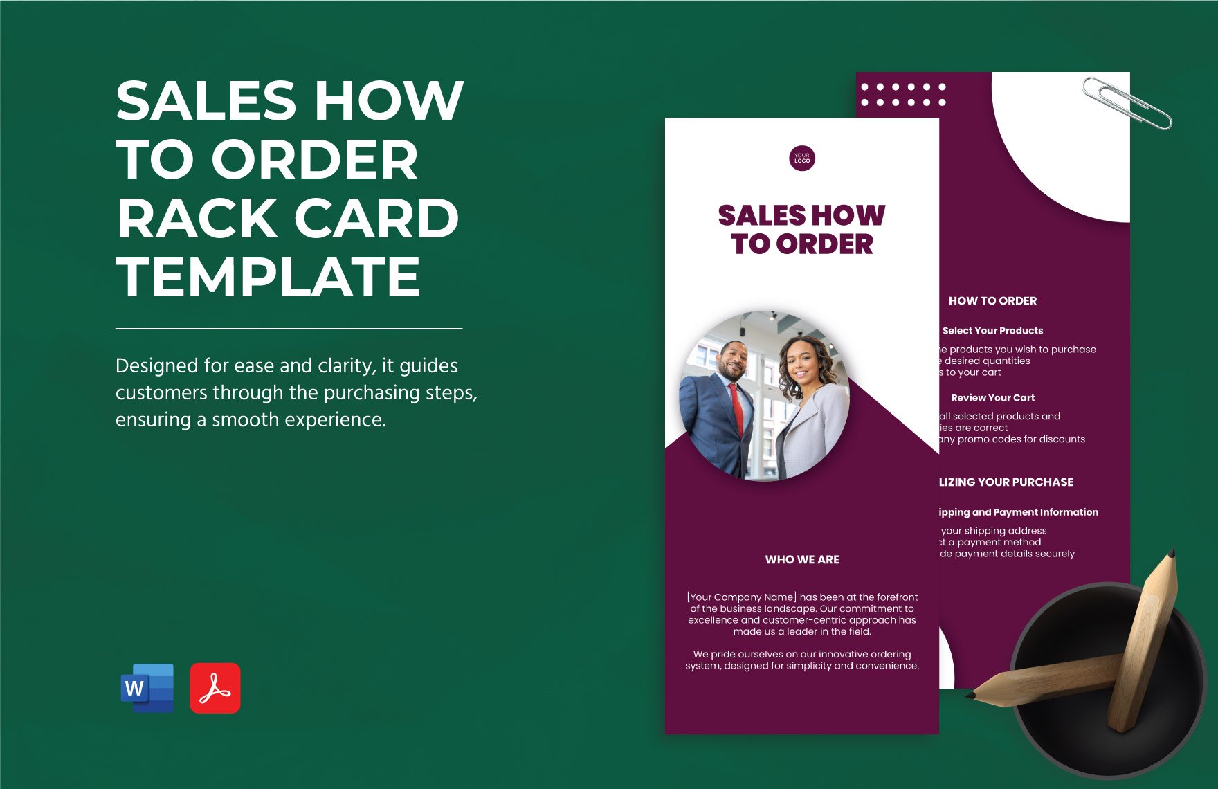 Sales How to Order Rack Card Template