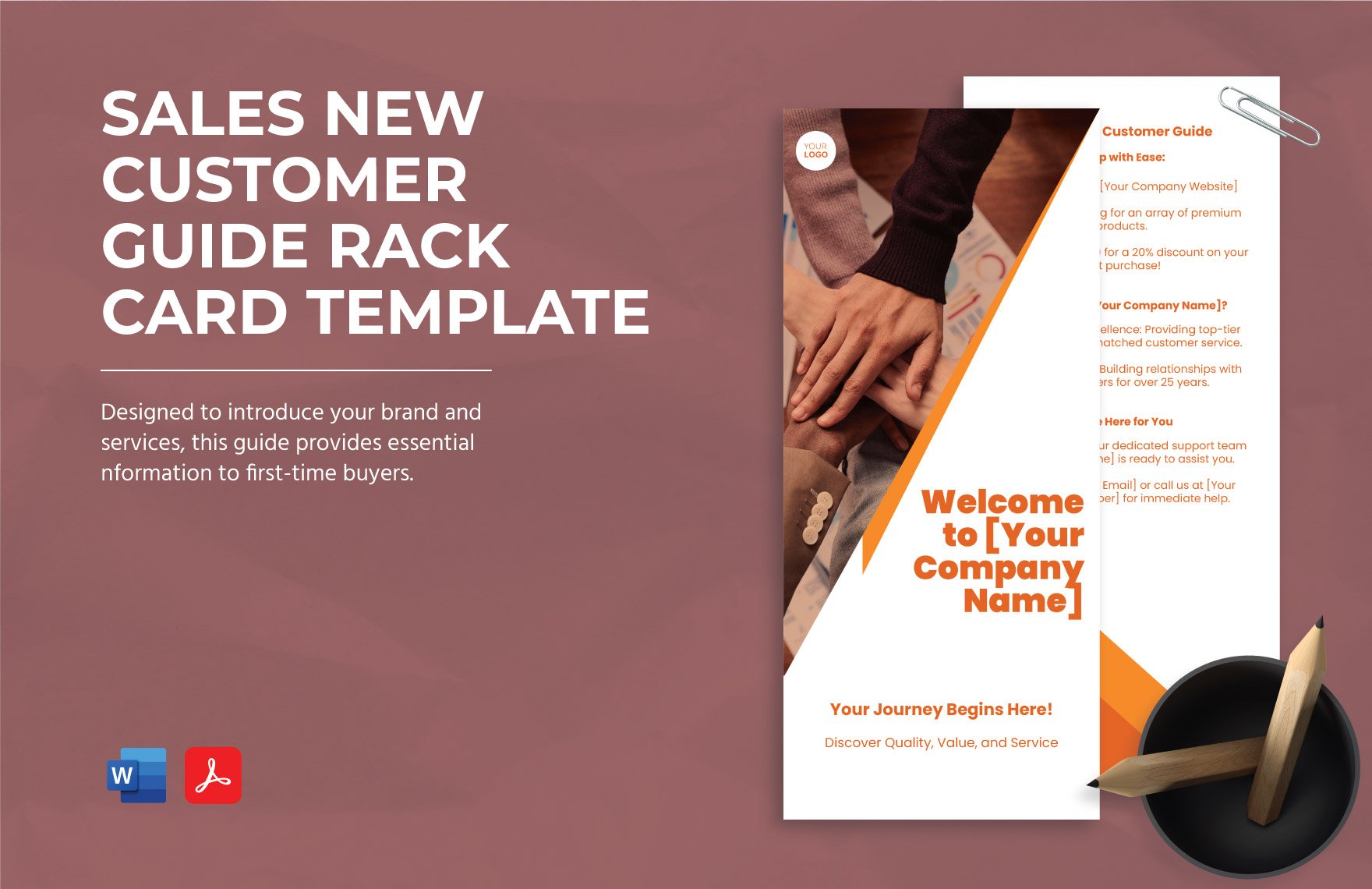 Sales New Customer Guide Rack Card Template