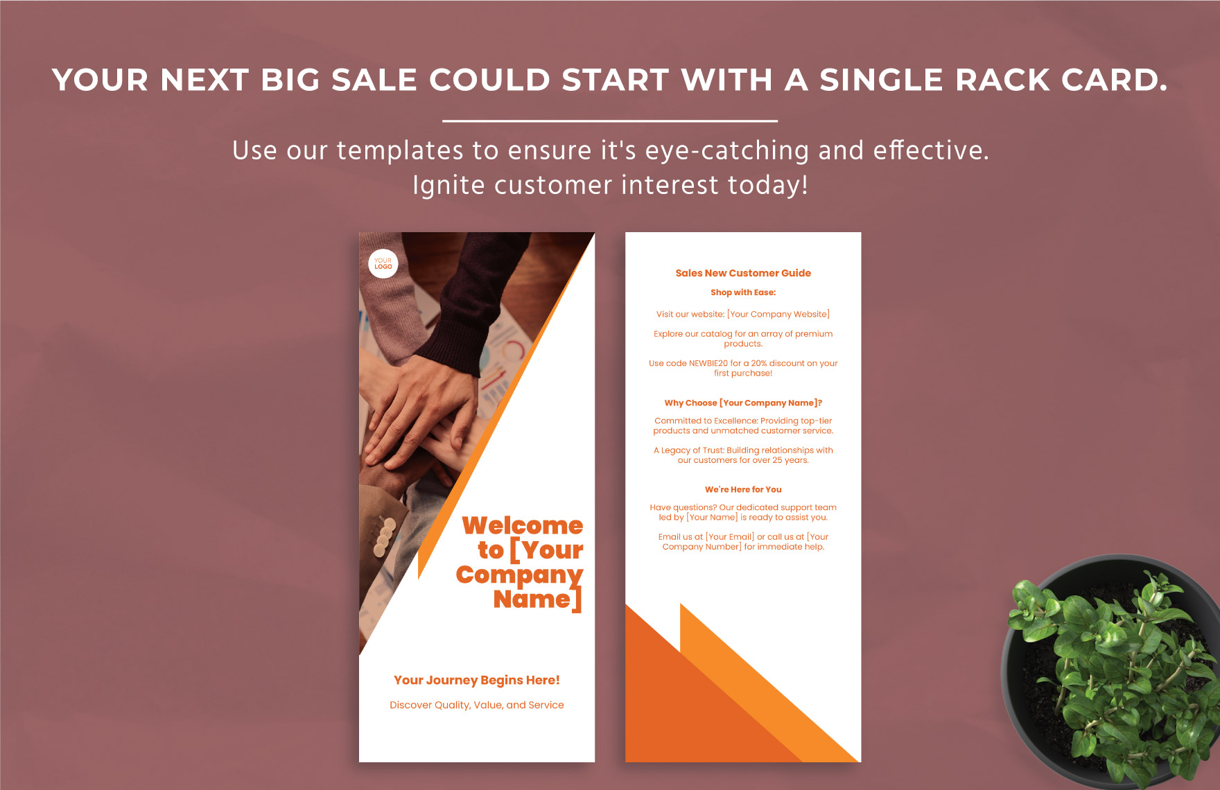 Sales New Customer Guide Rack Card Template