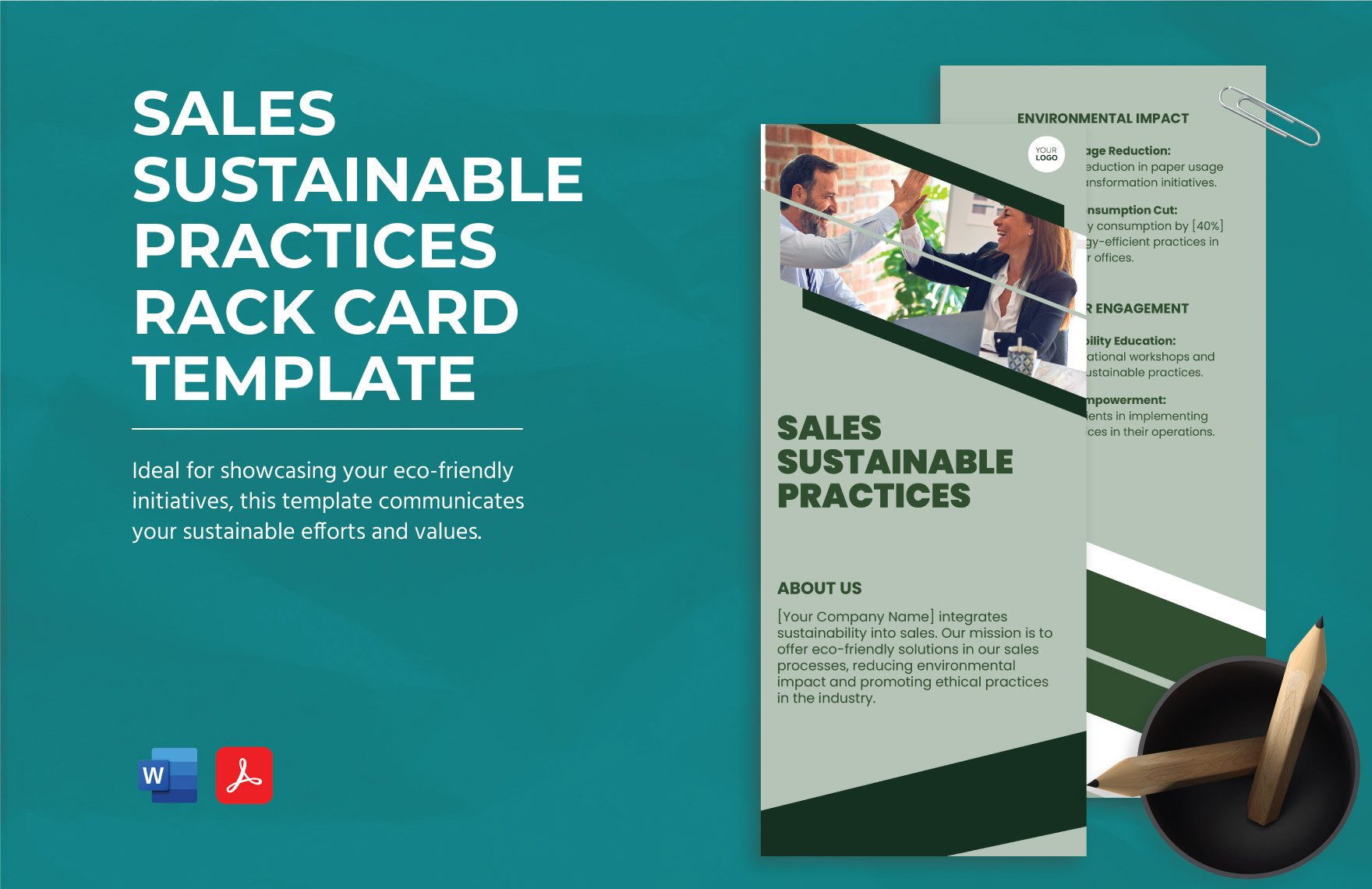 Sales Sustainable Practices Rack Card Template