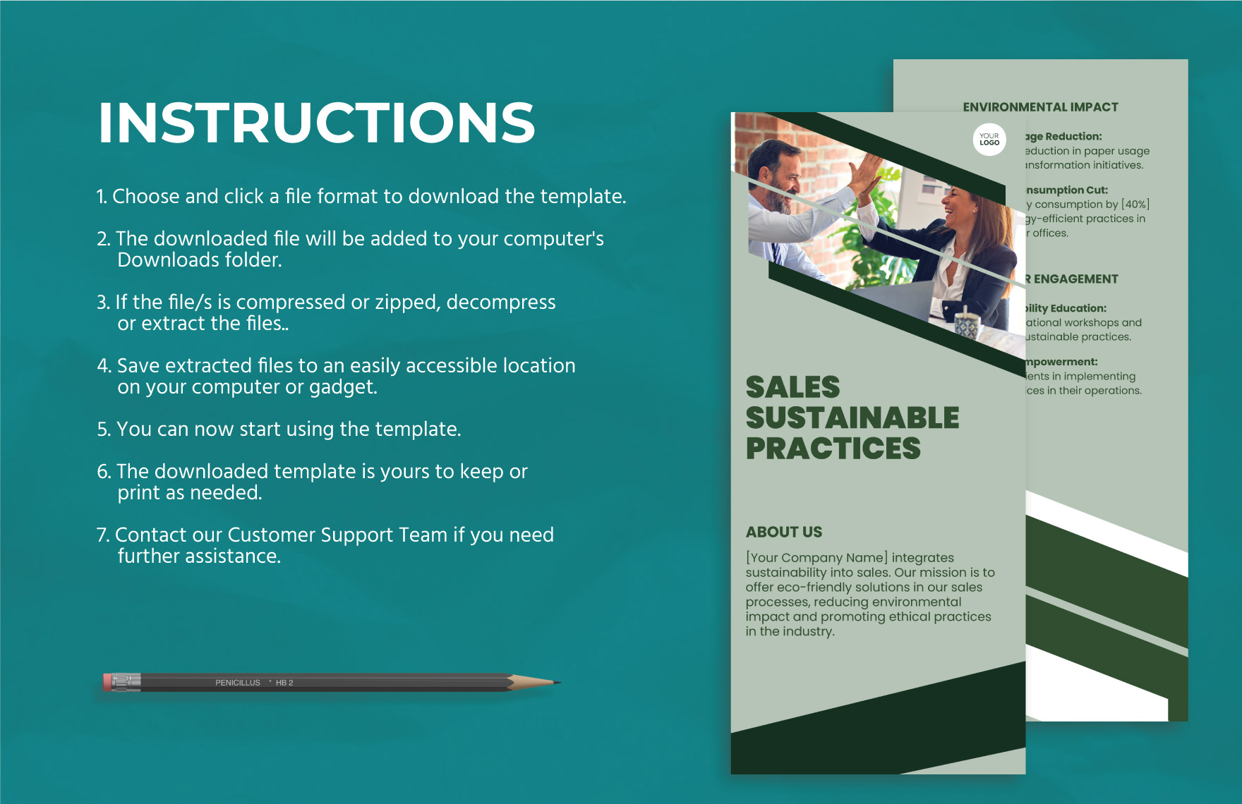 Sales Sustainable Practices Rack Card Template