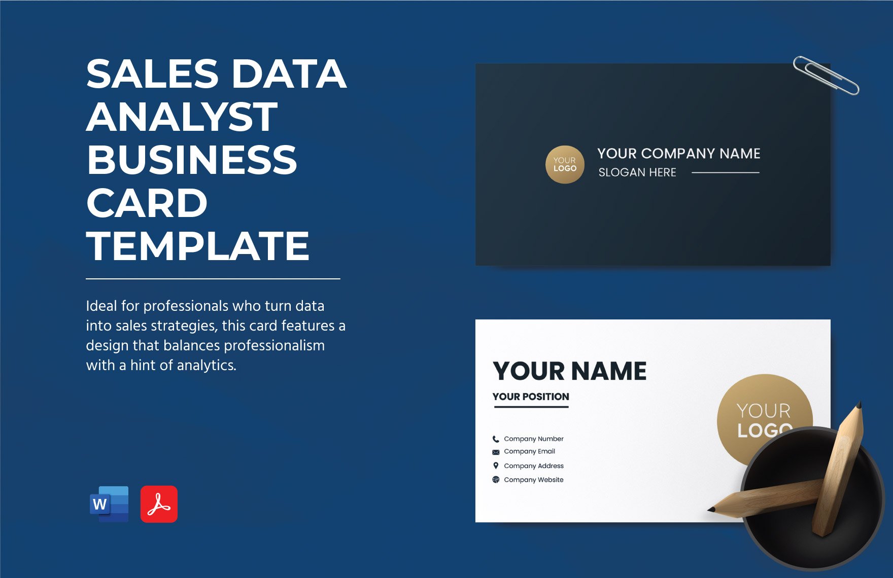 Sales Data Analyst Business Card Template