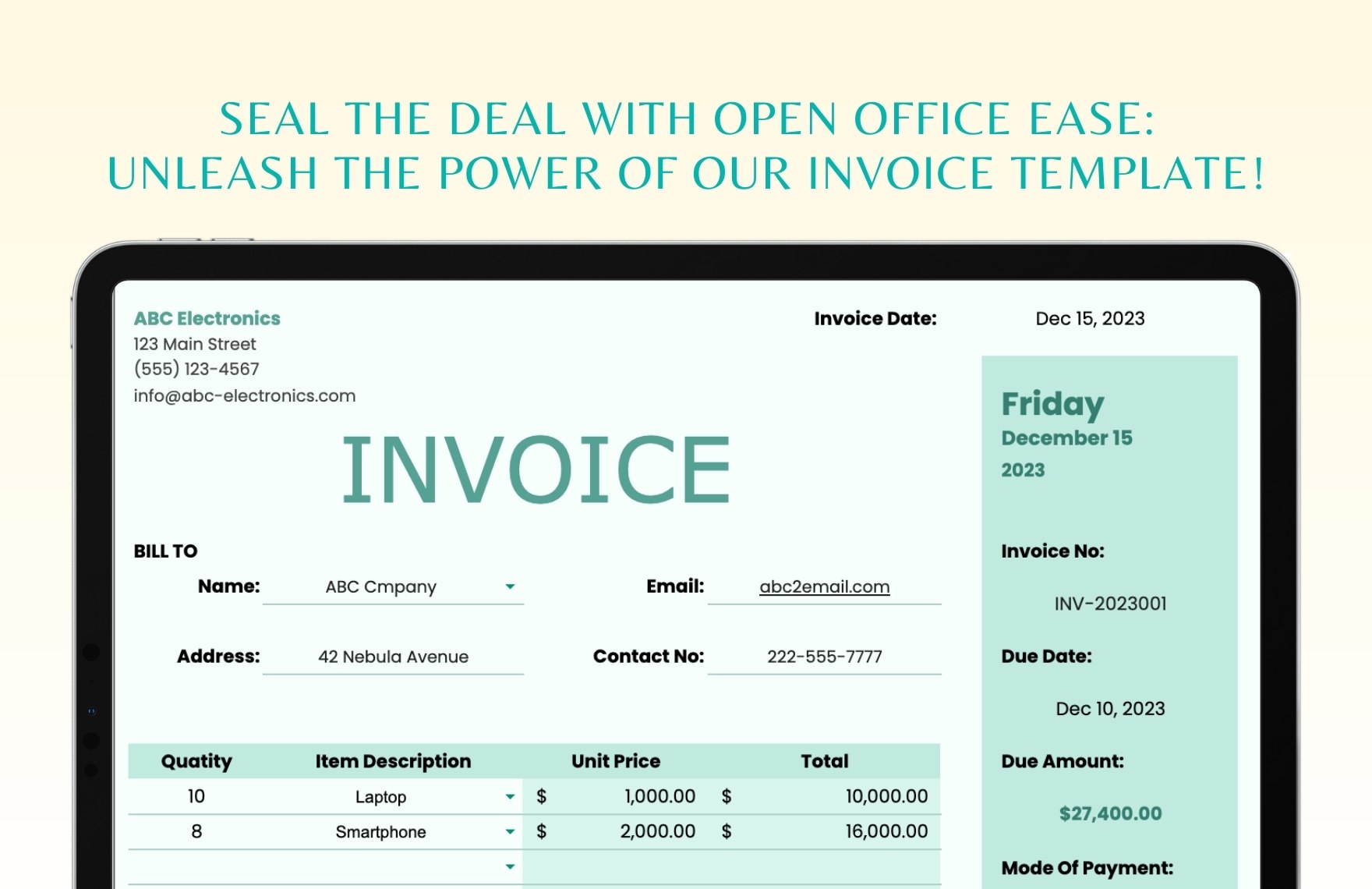 Open Office Invoice Template