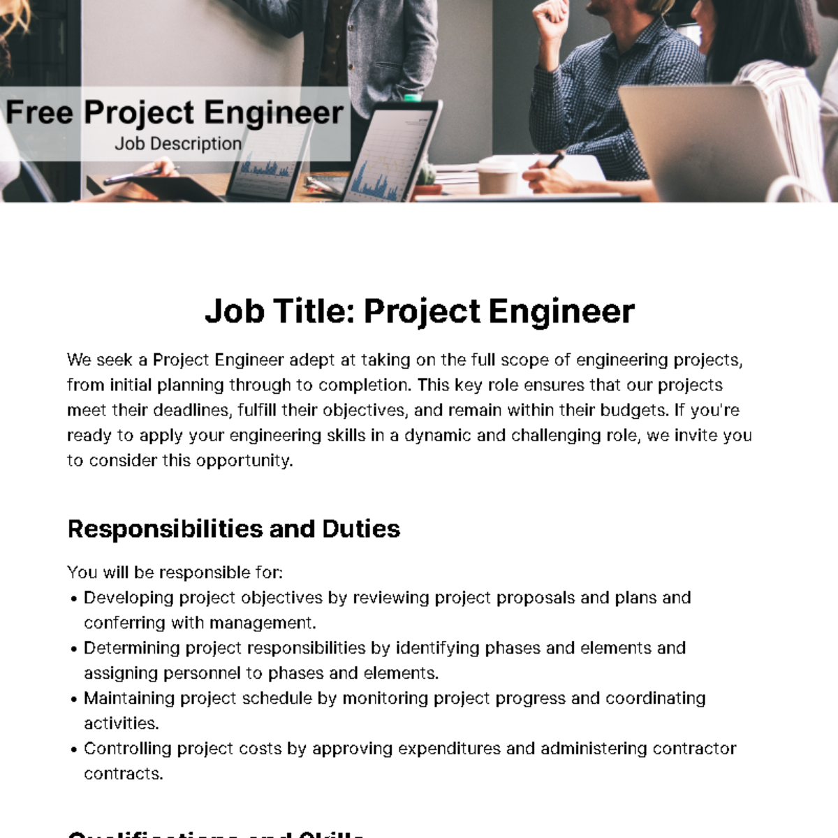 FREE Project Job Description Templates Examples Edit Online 