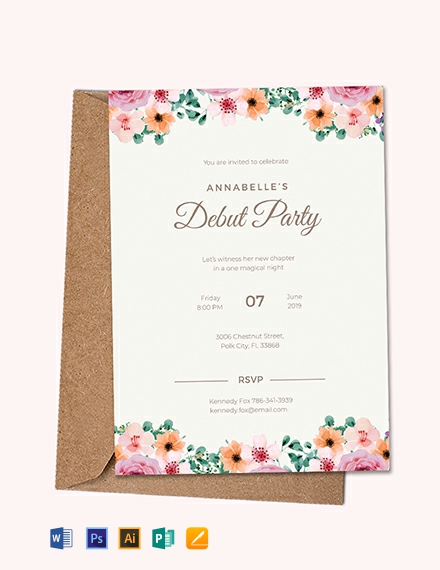 FREE Formal Debut Invitation Template - Word | PSD | InDesign | Apple