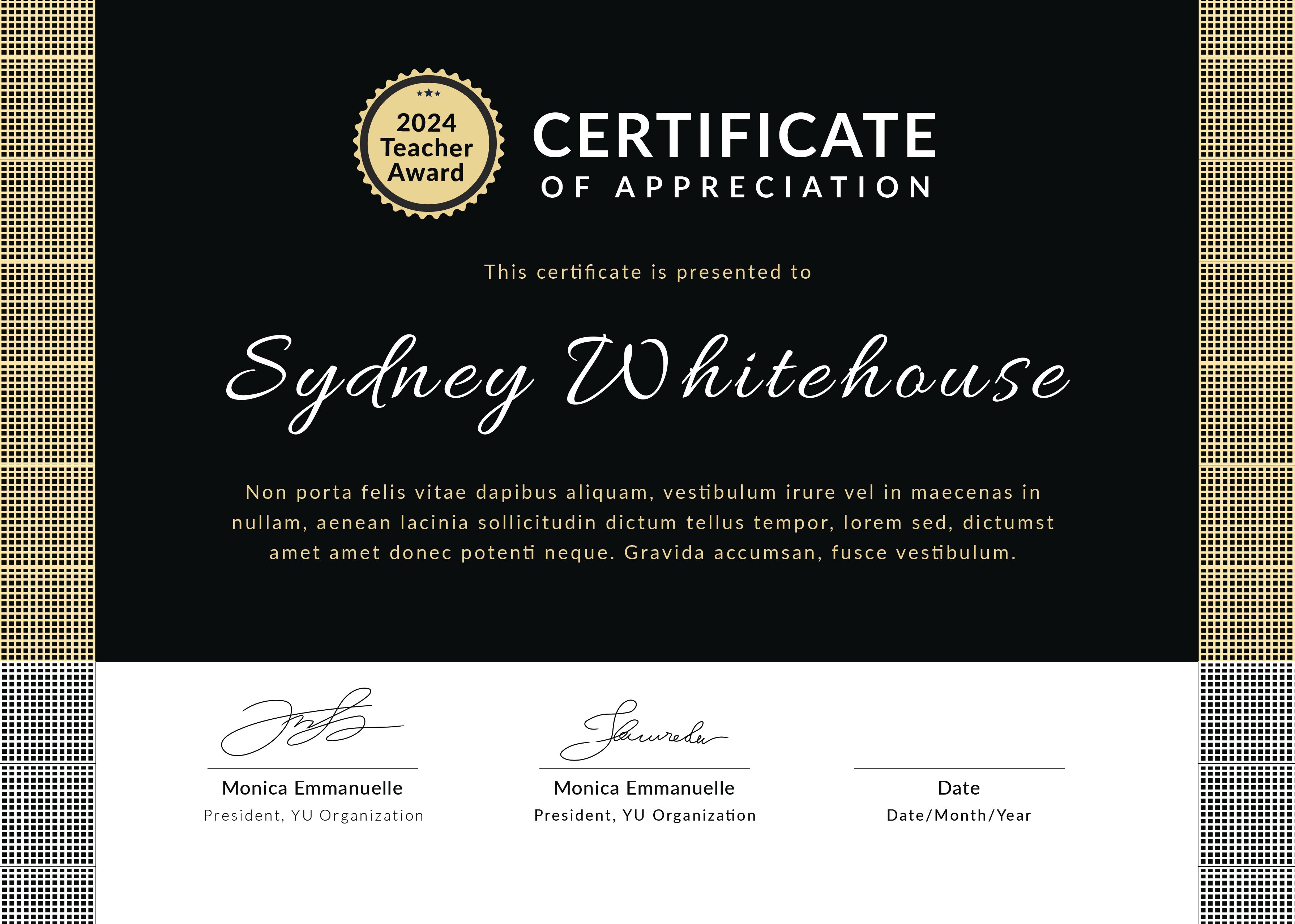 Free Teacher Appreciation Certificate Template in Adobe