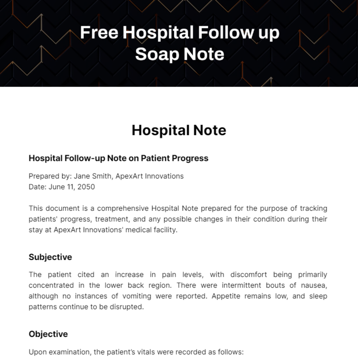 Hospital Follow up Soap Note Template