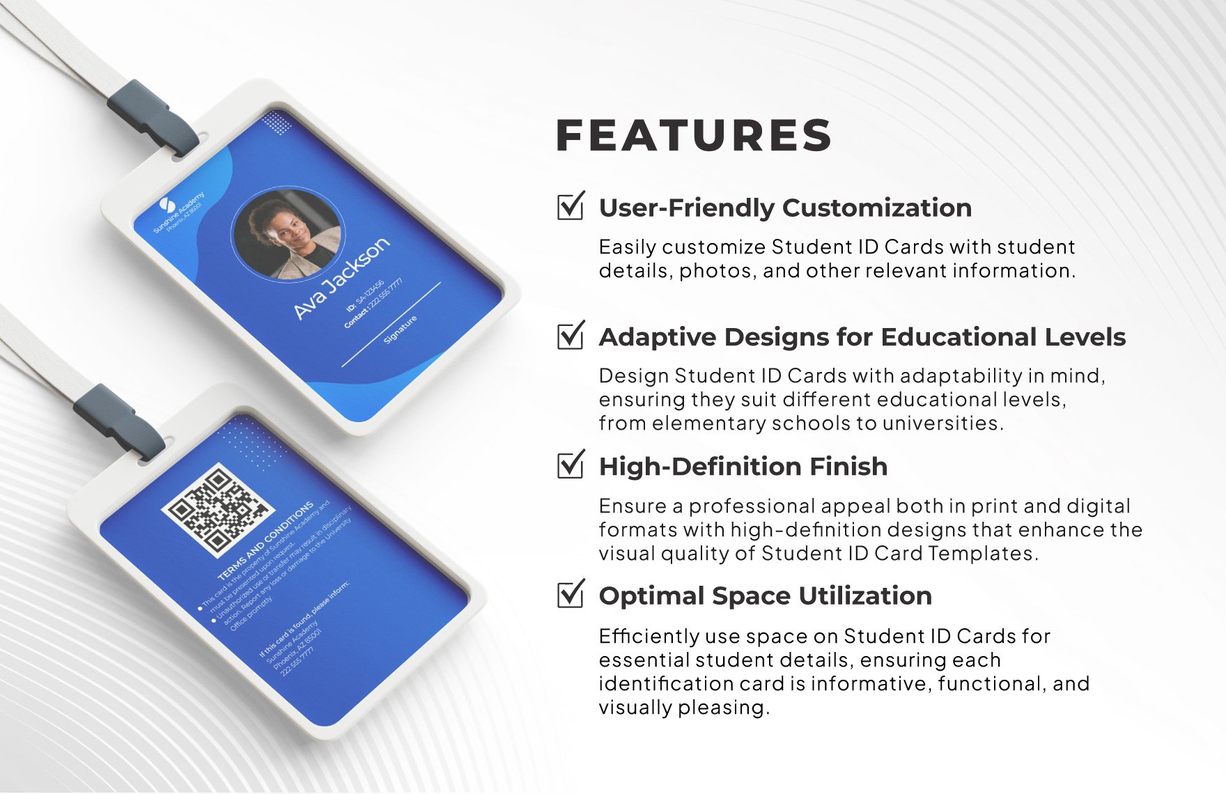 Academy Student Id Card Template