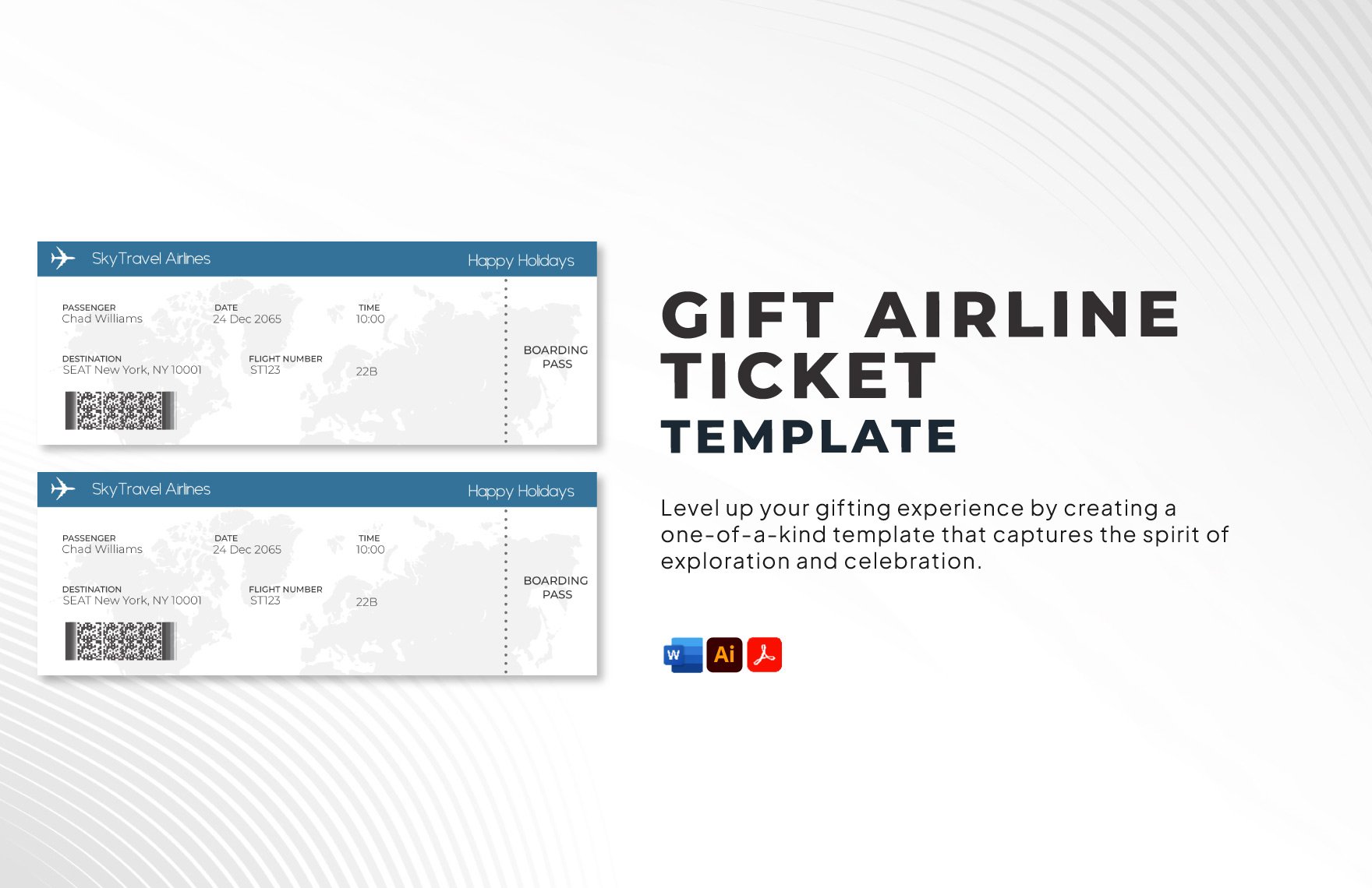 Gift Airline Ticket Template
