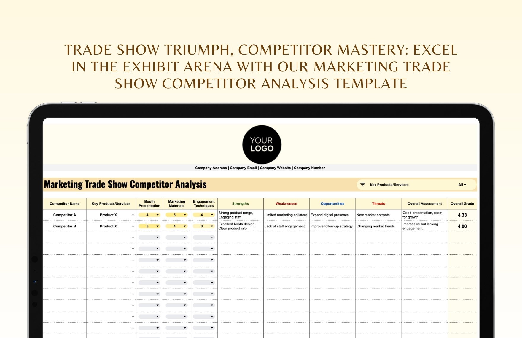 Marketing Trade Show Competitor Analysis Template