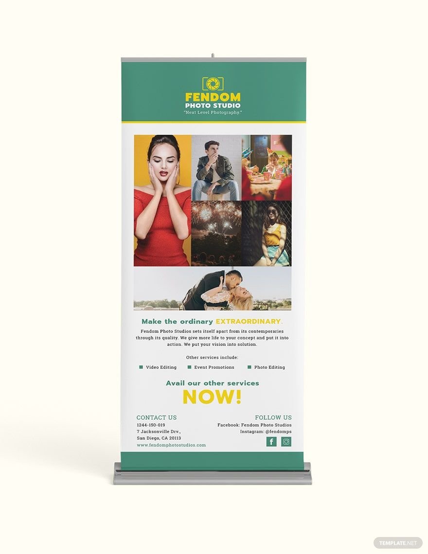 Collage Photography Roll Up Banner Template