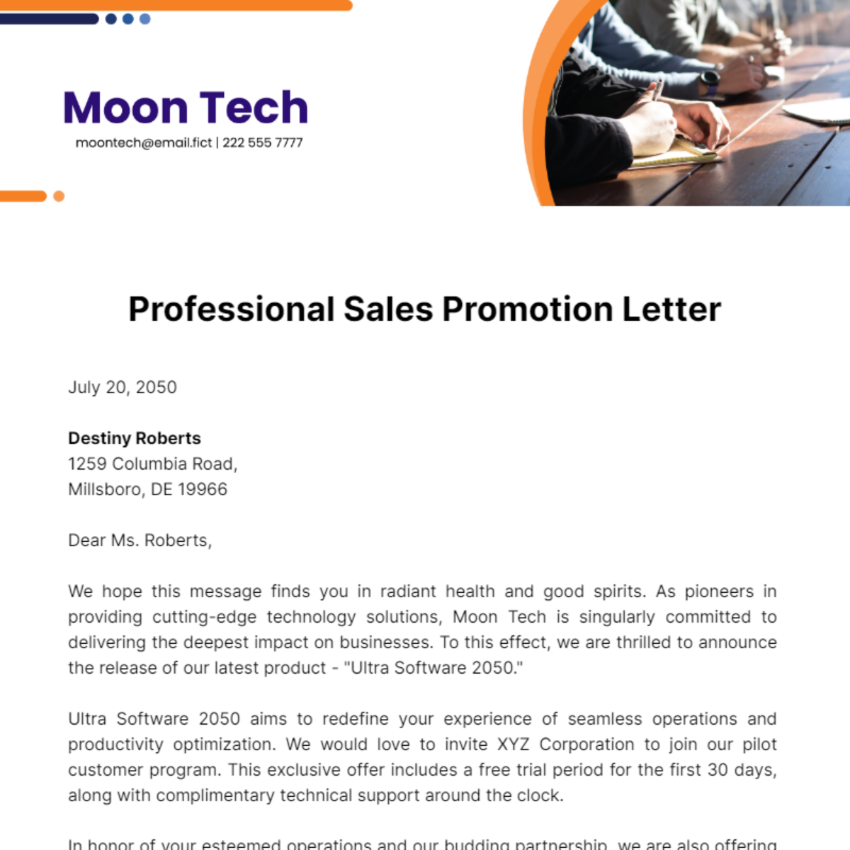 Professional Sales Promotion Letter Template