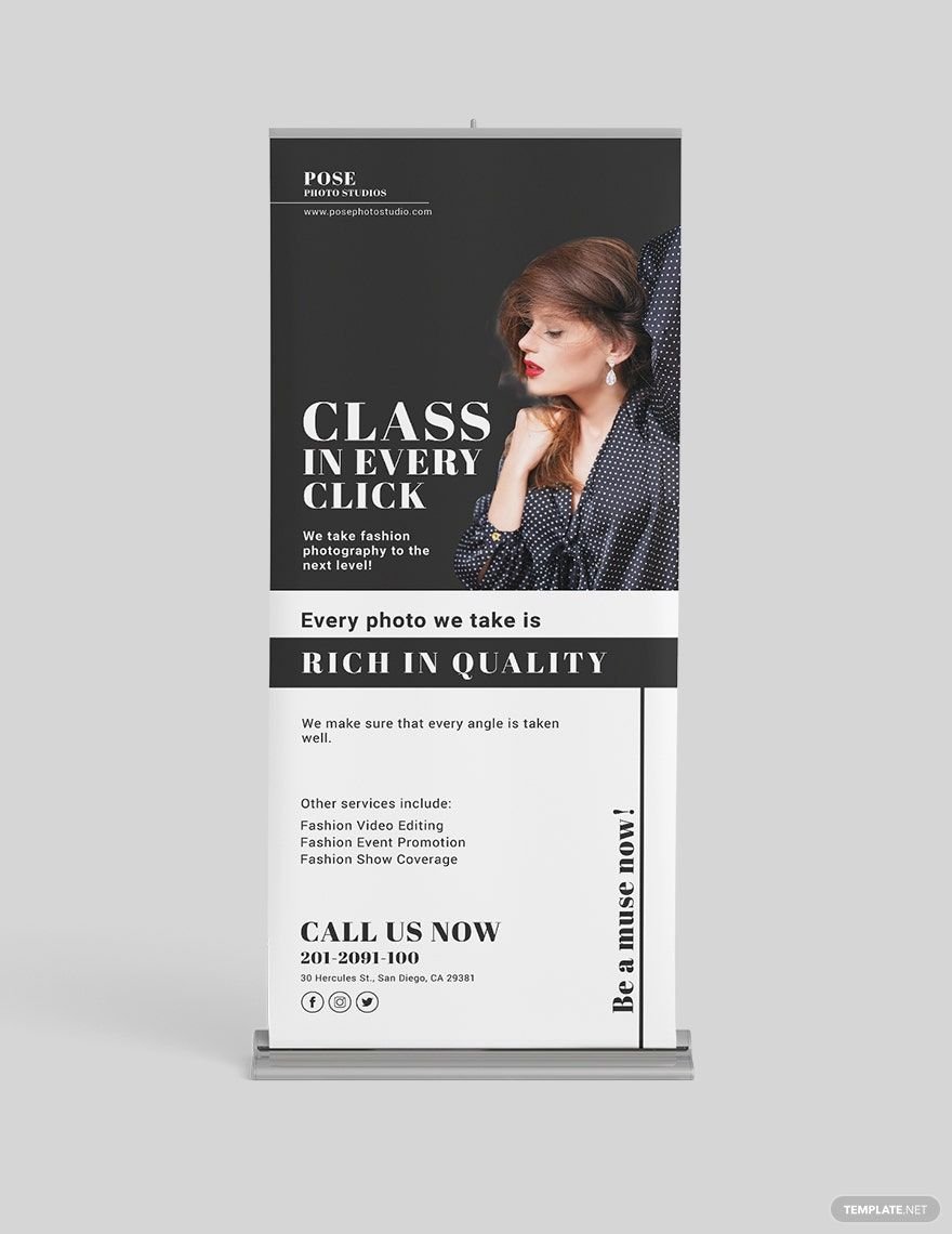 Free Fashion Photography Roll Up Banner Template