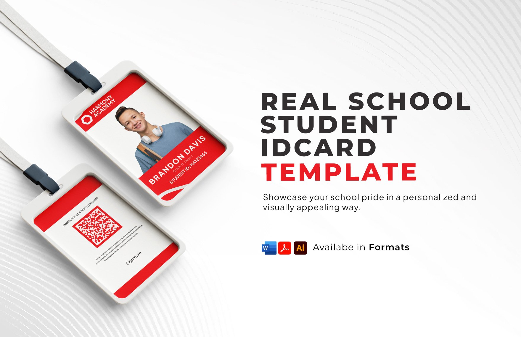 Real School Student ID Card Template